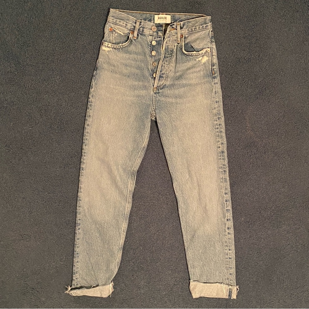 AGOLDE women’s cuffed blue jeans
